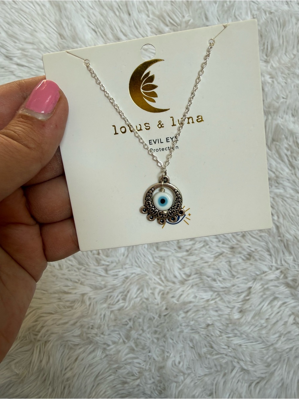 NWT Lotus & Luna Evil Eye Necklace